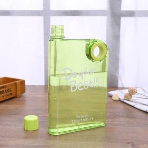 Frosted Cup Custom Printed Logo Notebook Shaped <b>Water</b> <b>Bottle</b> <b>Flat</b> Portable Transparent Plastic Cup Office Home & travel use - Product Image 6