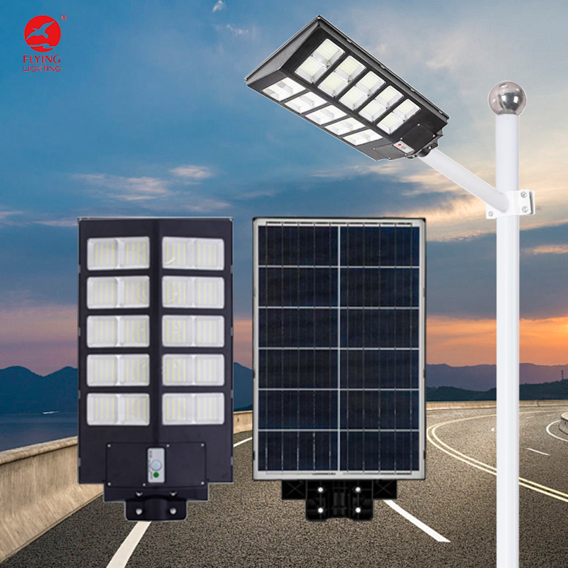 High Powered Road Sensor Solar Street Light ABS Remote Control Outdoor IP65 Waterproof LED Monocrystalline 20000-40000 Lumens