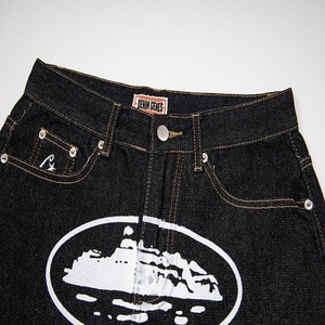 Shorts en jean <span class=keywords><strong>Corteiz</strong></span> Style Alcatraz imprimé pour homme, coupe ample et décontractée, 100% coton, délavé, streetwear, hip hop - Product Image 5