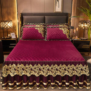 Couvre-lit en velours, une pièce, en coton laminé, cristal épais, type jupe de lit, housse de lit antidérapante, 1.8m 2.0m - Product Image 3