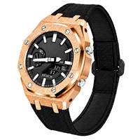 Kit de modification de luxe en fibre de carbone et nylon pour montre GA2100 OEM, boîtier de montre en acier inoxydable dépoli, bracelet en métal, compatible G-Shock GA-2100
