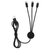 Ensemble de cadeaux promotionnels avec logo personnalisé-Câble de chargement pour micro-USB-C Logo LED Double entrée Câble de chargeur double universel en nylon 3-en-1