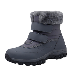 Bottes d'hiver imperméables pour femmes, en PU souple, avec fourrure à l'intérieur et talon épais, pour la randonnée sur neige - Product Image 1