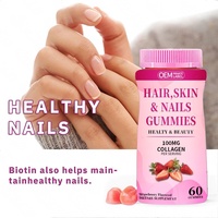 Gummies de beauté à croquer au collagène, biotine et vitamines pour la peau, les cheveux et les ongles, marque distributeur
