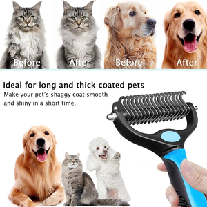 Cepillo para Mascotas, Ideal para Perros y Gatos, de Doble Cara, para Eliminar Pelo Suelto, Apto para Desenredar Pelos de Perros y Gatos - Product Image 4