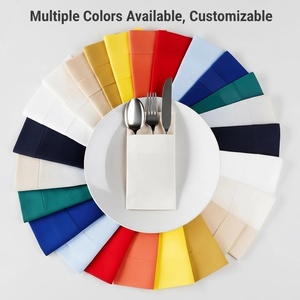 Tovaglioli da Cena SOTON AirLaid Neri e Bianchi Piegati con <span class=keywords><strong>Tasca</strong></span> Portaposate Certificati FSC in Pura Polpa di Legno Stampati Confezione in Sacchetto - Product Image 2