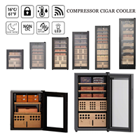 Organisateur de cigares de luxe en bois de cèdre noir, vitrine humidor pour 100, 200 ou 500 cigares