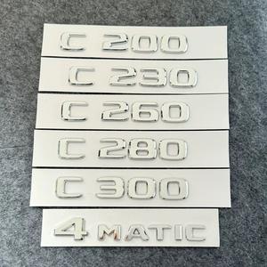 Lettres de <span class=keywords><strong>coffre</strong></span> de voiture 3D ABS argent noir finition brillante C180 C200 C220 C260 C300 C320 <span class=keywords><strong>Protection</strong></span> d'emblème pour <span class=keywords><strong>Mercedes</strong></span> W203 W204 W205 - Product Image 1