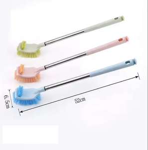 Brosse de nettoyage pour salle de bain TECHNOFIRST SOLUTION DHK65, manche long en PP, écologique, tête carrée en nylon, manche en acier inoxydable - Product Image 4