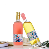Bouteille d'alcool vide de 375ml 500ml, bouteille en verre givré, pour Vodka, Whisky, Tequila, Rum, boisson