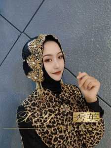 Women's Arabic-style ethnic <b>hat</b>, headband, ladies' Islamic headscarf, twisted pleated Muslim women's fashion - Product Image 2