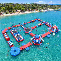Parc aquatique gonflable extérieur personnalisé en usine, équipement de jeu aquatique gonflable pour la mer, parc de jeux aquatiques flottants gonflables