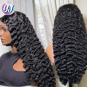 未加工的缅甸处女发，高清蕾丝全前额假发，无胶，角质层对齐，100%真人发，深波浪假发，适合女性 - Product Image 4