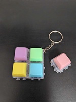 New Arrival Plastic Keycap Clicker Fidget Toy Detachable Building Block Keychain with DIY Assemble and Stress Relief Function
