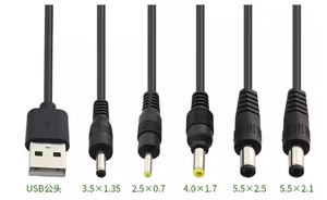 Cabo USB Tipo-A Masculino para Câmera com Conector Redondo DC 5V, Cabo de Dados 2.0*06mm 2.5*037mm 3.5*1.35mm 4.0*1.7mm - Product Image 2