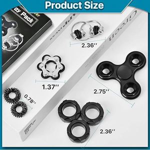 Christmas-Themed Plastic <b>Rings</b> Fidget <b>Spinner</b> for Adults-Stress Relief Anxiety Desk Toy Set Enhances Finger Flexibility - Product Image 2