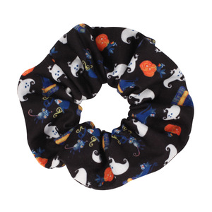 Coletero de Halloween con estampado de calavera, fantasma, calabaza, araña y murciélago, lazo para el pelo de tela para mujer, estilo lindo para fiestas y festivales - Product Image 2