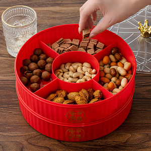 Crown Fruit Plate Round PP Plastic Candy Box Snack Platter Dried Fruit Storage Home Living Room Coffee Table Decorative Storage - Product Image 3