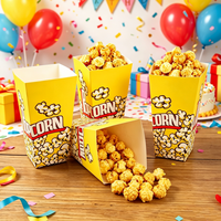 Gobelet carré en papier pour pop-corn, boîte pliante en papier de qualité alimentaire, seau à collation imprimé sur mesure pour frites et aliments cuits, emballage