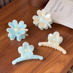 Pinces à cheveux en résine couleur fleur d'œuf, élégantes et mignonnes, style coréen <span class=keywords><strong>2026</strong></span>, personnalisées, simples et crémeuses, accessoires pour femmes et filles - Product Image 2