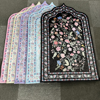 Alfombra de oración musulmana, alfombra de oración de terciopelo Extra grueso turco islámico, alfombra de oración portátil para mujeres, hombres, grandes regalos de Ramadán