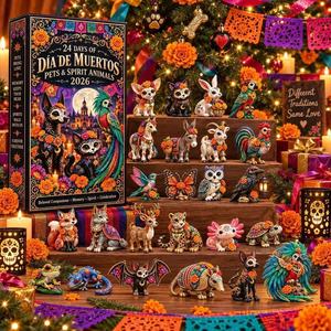 Calendario <span class=keywords><strong>de</strong></span> Adviento con Caja Sorpresa, Adornos Colgantes <span class=keywords><strong>de</strong></span> Acrílico con Calaveras y Marigold, Decoración del Día <span class=keywords><strong>de</strong></span> <span class=keywords><strong>Muertos</strong></span>, Regalo para Coleccionistas <span class=keywords><strong>de</strong></span> Adornos - Product Image 4