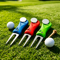Alat Perbaikan Lapangan Golf OEM Sharp Prongs, Permukaan Tahan Noda, Desain Warna Kustom