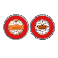Feu arrière LED rond pour camion 12-24V, lampe de signalisation latérale à défilement pour remorque (remplacement)