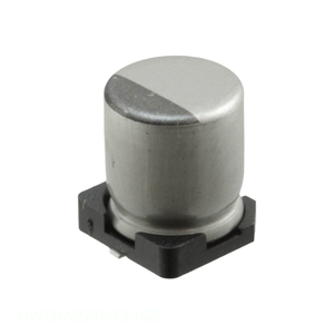 Condensateur SMD à montage en surface 220 µF 20 % 10 V, distributeur agréé, UWD1A221MCL1GS, CAP ALUM 220UF - Product Image 1