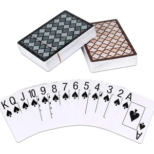 custom High Quality 100% Waterproof PVC us Plastic Playing Cards printer in bulk 2 Decks jumbo Index Poker Cards