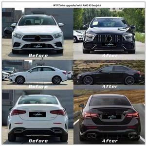 W177 Classe A 2019-2021 Mises à niveau Modifications A35 A45 <span class=keywords><strong>Amg</strong></span> Kit de carrosserie de pare-chocs avant et arrière pour Mercedes-Benz - Product Image 2
