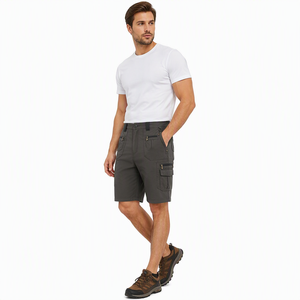 Shorts cargo en coton multi-poches pour hommes, durables, décontractés, pour le travail en extérieur, vente en gros - Product Image 2