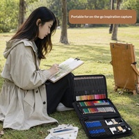 Kit complet de 101 crayons à dessin et à colorier avec sac en toile pour étudiants et artistes, fournitures de dessin en gros