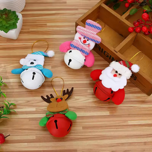 Wholesale High Quality <b>Iron</b> Xmas Mini Bell Santa Claus Elk Snowman Tree Pendant Doll Bells Hang Christmas Tree Decoration - Product Image 3