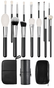 Hot Bán Trang Điểm Bàn Chải Thiết Lập 15 Pcs Số Lượng Lớn Màu Đen Vegan Miếng Bọt Biển Bán Buôn Du Lịch Biểu Tượng Tùy Chỉnh Chất Lượng Cao Trang Điểm Bàn Chải Thiết Lập Chuyên Nghiệp - Product Image 2