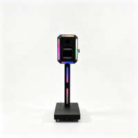 Coque de photomaton portable avec éclairage RGB et base d'imprimante pour appareil photo reflex numérique, mariages et événements
