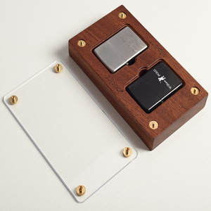 Caja expositora de madera para encendedores con cubierta de acrílico para almacenamiento y exhibición de encendedores coleccionables - Product Image 1