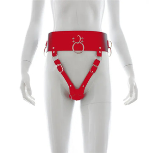 Pantalones de <span class=keywords><strong>castidad</strong></span> de cuero caliente para hombres y mujeres Ropa interior sexy para adultos con consoladores - Product Image 3