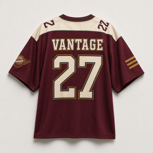 Vintage <b>College</b> Football Jersey Printed Short Sleeve Oversized Mesh Streetwear Fan Shirt Casual Sports Top - Product Image 3