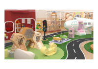 Aire de jeux intérieure sur le thème du trafic urbain, scène de construction routière réaliste, équipement de jeu interactif pour jeu de rôle et exploration, pour centre commercial