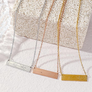 Pendentif en acier inoxydable islamique arabe musulman Allah Alhamdulillah, bijoux de mode, colliers pour homme et femme - Product Image 1