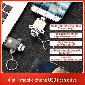محرك أقراص القلم Usb2.0 مع صندوق <span class=keywords><strong>Usb</strong></span> 64GB LED عصا ذاكرة LED بدون شعار مخصص قرص U لهدايا الزفاف 4in1 OTG - Product Image 2