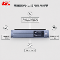 Amplificateur de puissance classe D 2x1000W 2x1500W 1x3000W 2U Pro Audio Amp Damping 1000 SNR 109dB pour système de sonorisation PA en direct