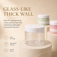 Pot en plastique PET à large ouverture de 30g-150g, sans BPA, en PET vierge, pour échantillons de crème, épices, herbes, cosmétiques, conteneur OEM