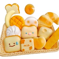 Jouet anti-stress en PU souple en forme de pain, à récupération lente, jouet à presser, croissant, pain grillé, pâtisserie, cadeau pour soulager le stress