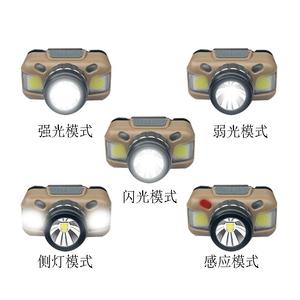Lampe frontale LED COB à lumière blanche avec capteur de mouvement, rechargeable par USB, pour la pêche en plein air et le cyclisme - Product Image 4
