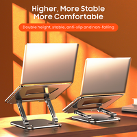 Ergonomique 360 °   Support rotatif pour ordinateur portable, réglable en hauteur, portable, en aluminium, pliable, pour ordinateur portable