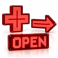 Panneau d'affichage LED en acrylique rouge personnalisé pour intérieur, enseigne lumineuse pour pharmacie, chiffres clignotants, logo LED, enseigne lumineuse