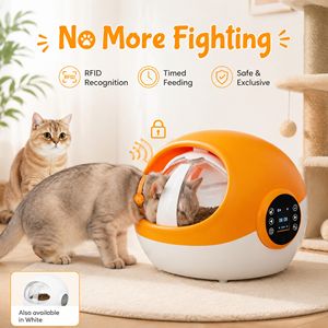 Distributeur automatique de croquettes pour <span class=keywords><strong>chat</strong></span> avec microchip anti-pincement et rebond automatique, verrouillage de sécurité enfant, double alimentation, enregistrement vocal personnalisé - Product Image 1