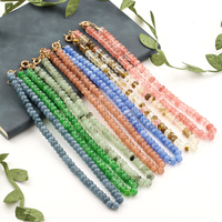 TeoWaki Böhmische Chalcedon-Perlenkette für Damen, Granat-Abacus-Perlenkette, Sommerurlaub, Strand, Alltagsschmuck